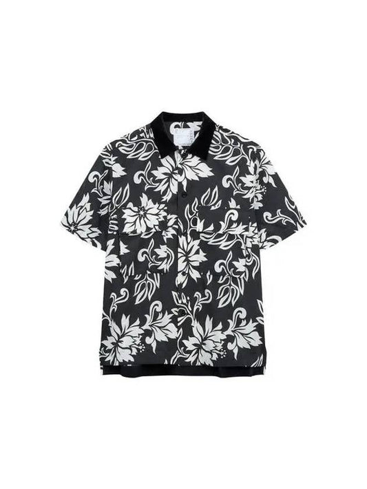 Men s Large Floral Print Shirt Black - SACAI - BALAAN 1