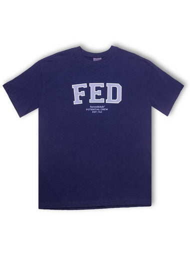 Overfit FED Signature Logo TShirt NAVY - FOREEDCLUB - BALAAN 1