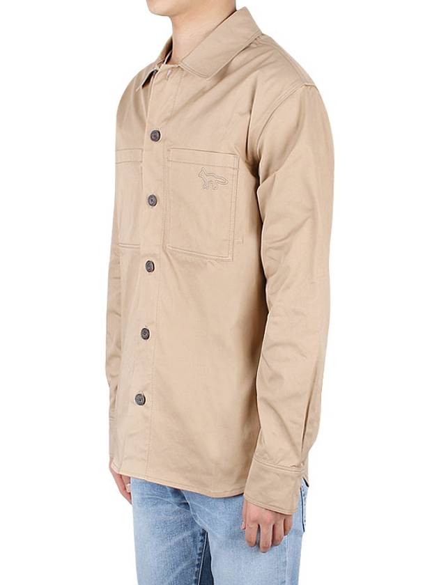 Button Up Shirt Jacket Beige - MAISON KITSUNE - BALAAN 5