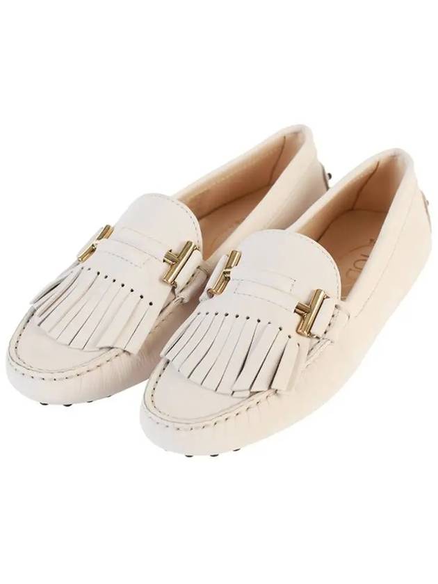 Double T Fringe Driving Shoes Ivory - TOD'S - BALAAN 2