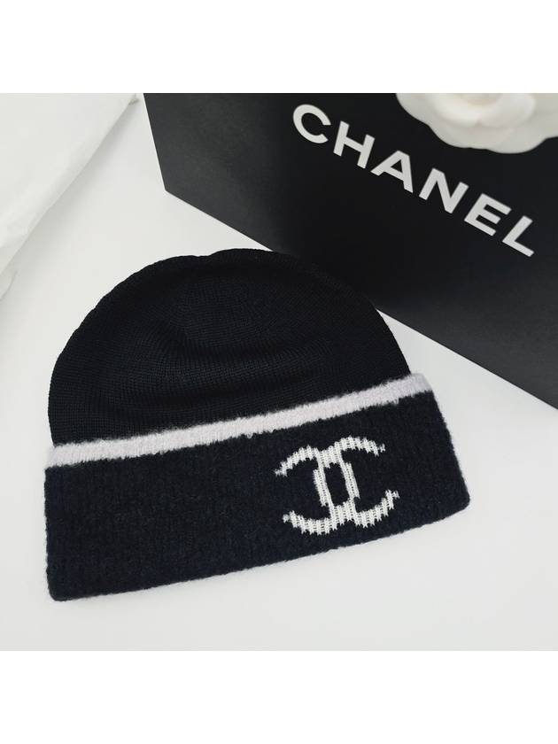 CC logo cashmere beanie hat black AAA330 - CHANEL - BALAAN 6