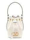 V Logo Signature Nappa Leather Bucket Bag Ivory - VALENTINO - BALAAN 2