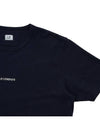 Logo Print Cotton Short Sleeve T-Shirt Navy - CP COMPANY - BALAAN 5