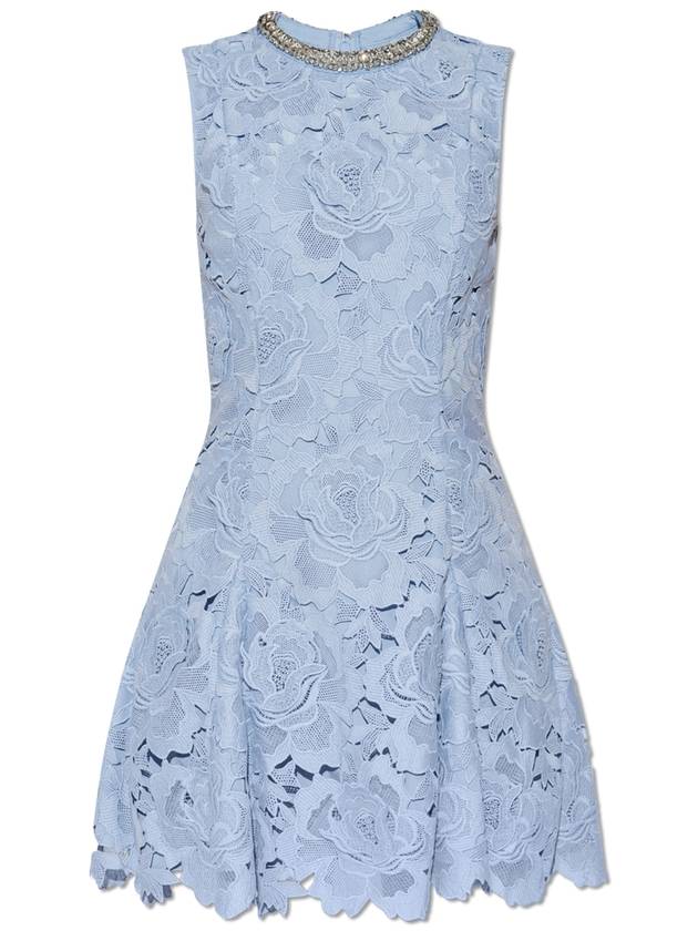 Self Portrait Lace Dress With Shimmering Crystals, Women's, Light Blue - SELF PORTRAIT - BALAAN 1