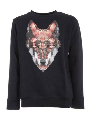 Men's Wolf Print Sweatshirt Black - MARCELO BURLON - BALAAN 1