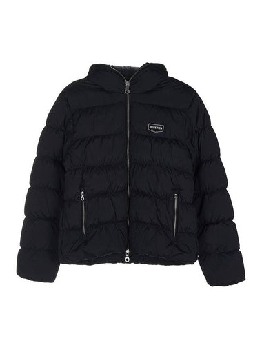 GAMONA logo patch hood padded jacket black - DUVETICA - BALAAN 1