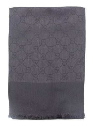 Silk Cotton Jacquard Muffler Black - GUCCI - BALAAN 1