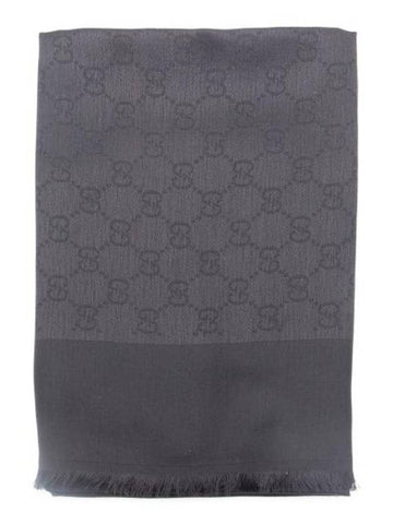 Silk Cotton Jacquard Muffler Black - GUCCI - BALAAN 1