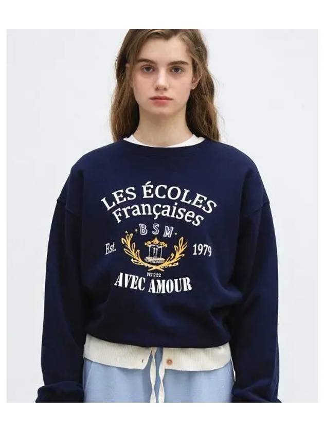 ECOLE ARTWORK SWEATSHIRT NAVY - BENSIMON - BALAAN 1