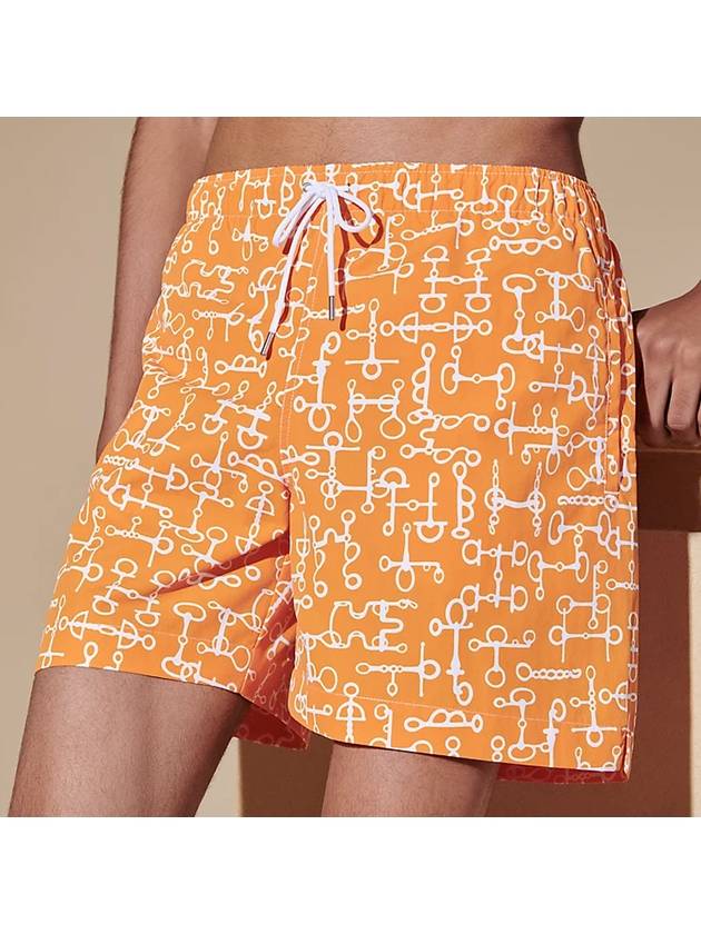 Men s Metallic Swimsuit Ghibre Swim Pants Orange Color - HERMES - BALAAN 9