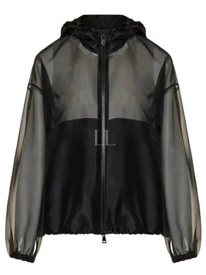 Women's Armonide Organza Zip Up Hoodie Black - MONCLER - BALAAN 2