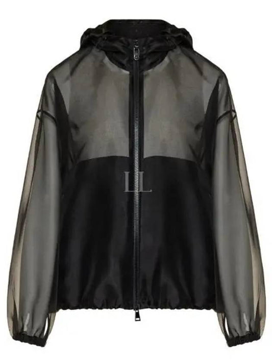 Women s Armonide Organza Hooded Zip Up Black - MONCLER - BALAAN 2