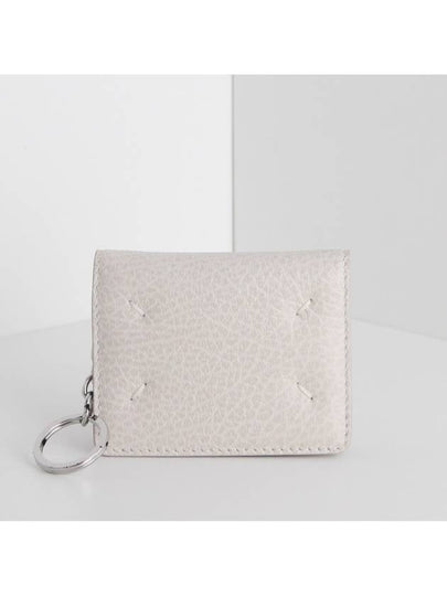 Stitch Keyring Leather Card Wallet Light Grey - MAISON MARGIELA - BALAAN 2