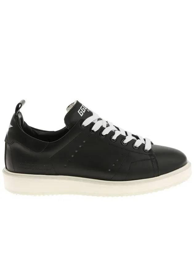 Starter Leather Low Top Sneakers Black - GOLDEN GOOSE - BALAAN 1