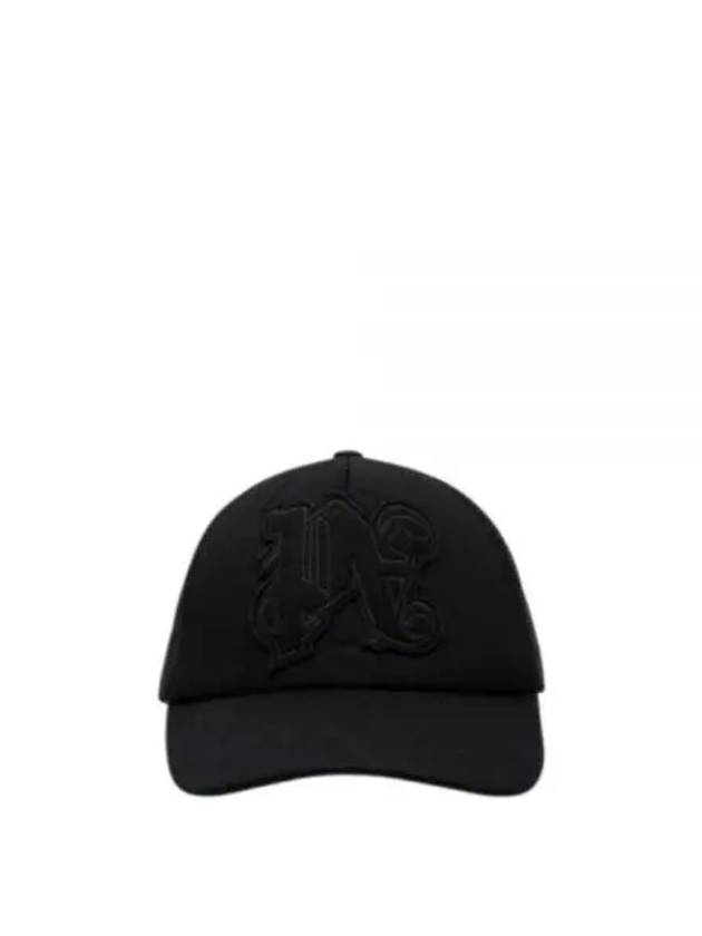 Monogram Trucker Ball Cap Black - PALM ANGELS - BALAAN 2