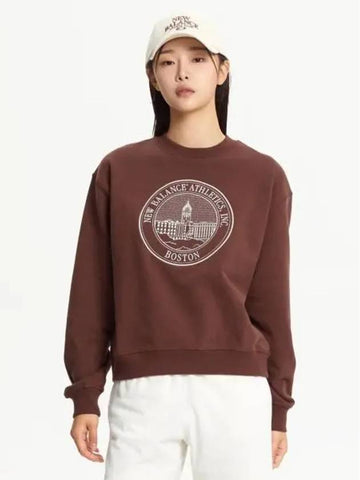 NBNCE4S112 WOMEN Athletics Classic Sweatshirt BROWN - NEW BALANCE - BALAAN 1