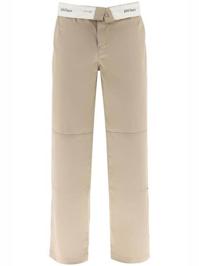 Reversed Waistband Chino Straight Pants Beige - PALM ANGELS - BALAAN 2