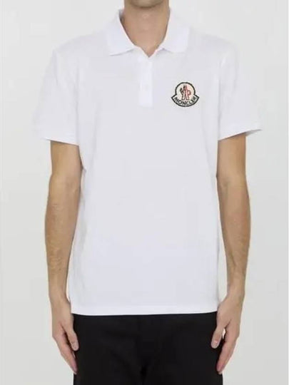 Logo Patch Cotton Polo Shirt White - MONCLER - BALAAN 2