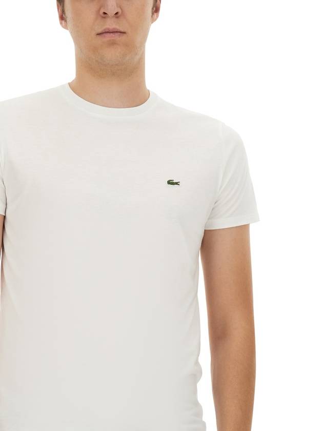 Crew Neck Pima Cotton Jersey Short Sleeve T-Shirt White - LACOSTE - BALAAN 5