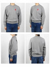 Cotton Heart Logo Sweatshirt Heather Grey - AMI - BALAAN 3