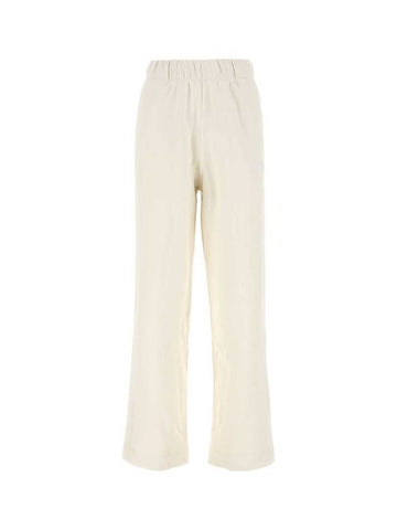 Isoli Cotton Blend Track Pants Ivory - GANNI - BALAAN 1