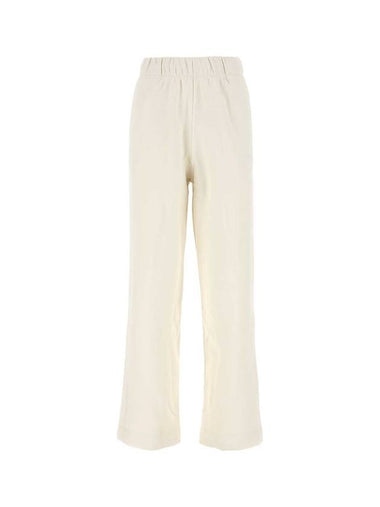 Isoli Cotton Blend Track Pants Ivory - GANNI - BALAAN 1