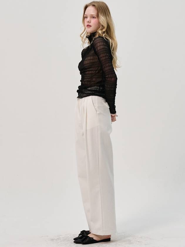 Semi Wide Pintuck Cotton Pants_White - SORRY TOO MUCH LOVE - BALAAN 1