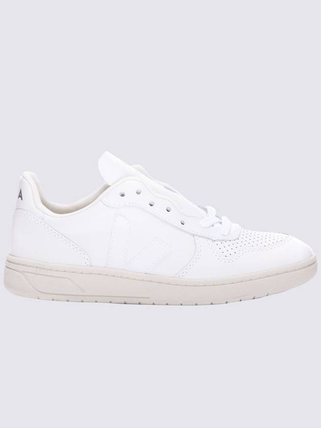 Veja Extra White Leather V-10 Sneakers - VEJA - BALAAN 1