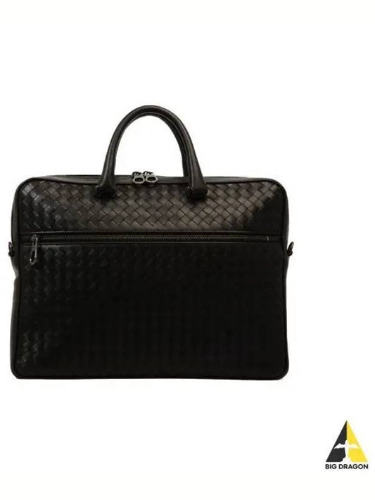 Intrecciato Calfskin Business Briefcases Black - BOTTEGA VENETA - BALAAN 2