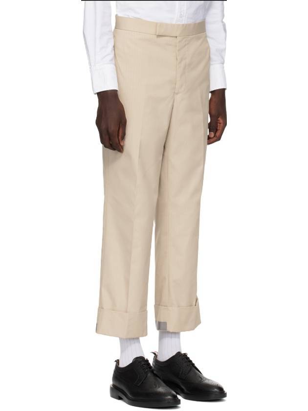 Typewriter Classic Backstrap Straight Pants Beige - THOM BROWNE - BALAAN 3