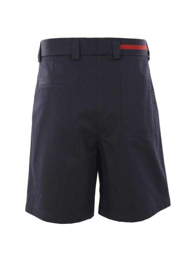 Double Cotton Shorts Dark Blue - GUCCI - BALAAN 5