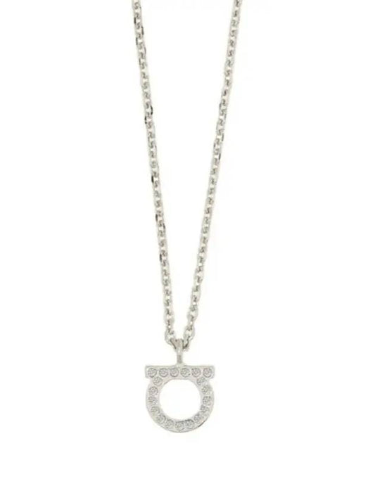 Gancini Crystal Necklace Silver - SALVATORE FERRAGAMO - BALAAN 2