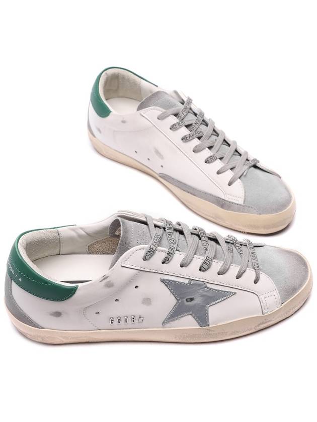 Superstar Green Heel Tab Leather Sneakers White - GOLDEN GOOSE - BALAAN 6