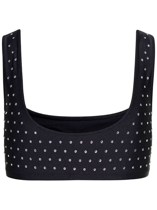 Black Sports Bra With Crystals In Polyammide Woman - ANDAMANE - BALAAN 2