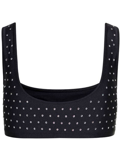 Black Sports Bra With Crystals In Polyammide Woman - ANDAMANE - BALAAN 2