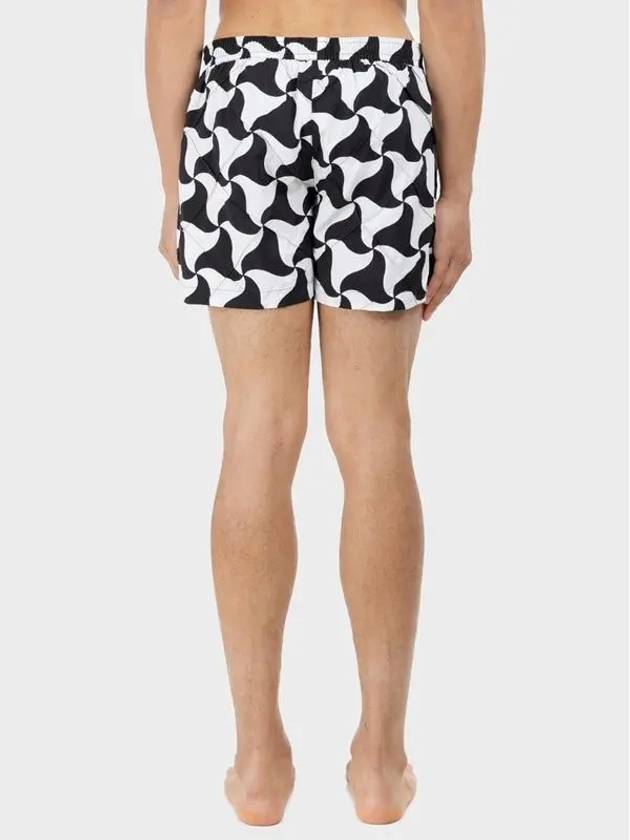 Bottega Veneta Print Tech Triangle Swim Shorts White Black - BOTTEGA VENETA - BALAAN 5