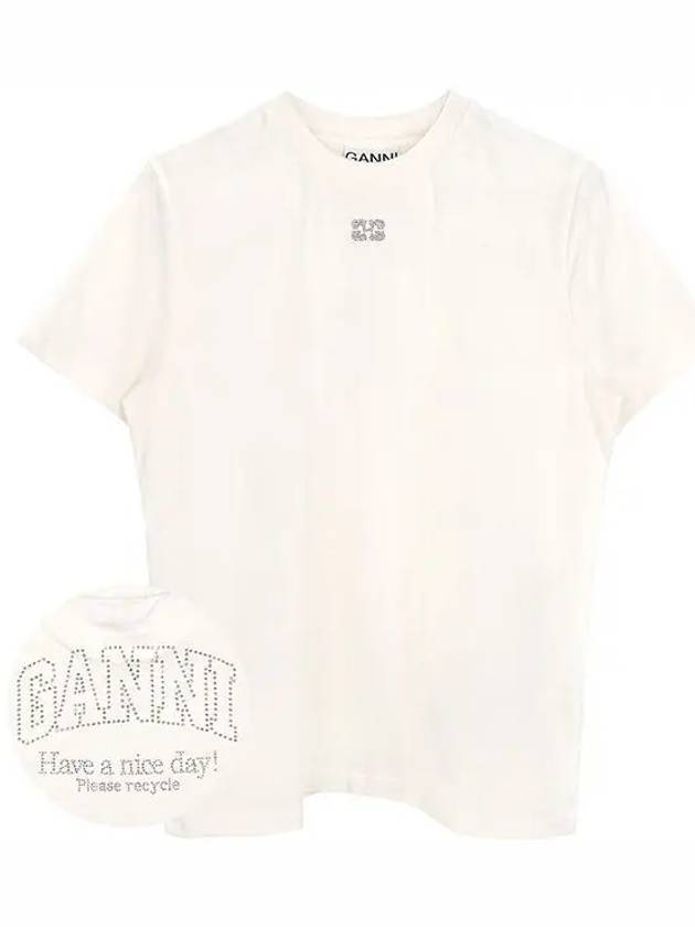 Logo Cotton Short Sleeve T-Shirt White - GANNI - BALAAN 2