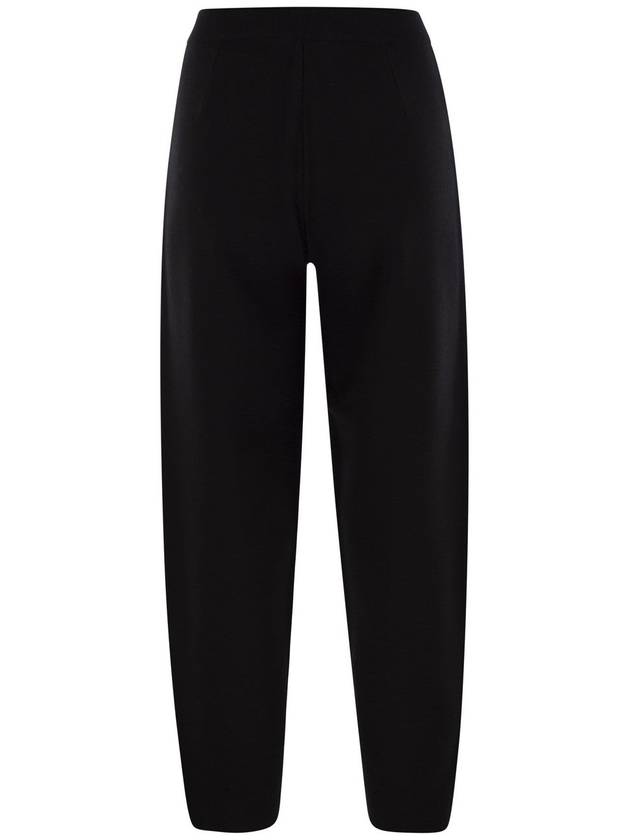 Dula Stretch Elastin Straight Pants Black - MAX MARA - BALAAN 3