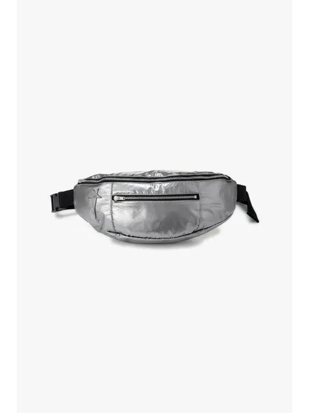 WOMEN CHAMPION LOGO PATCH METALLIC BUMBAG SILVER - RICK OWENS - BALAAN 1