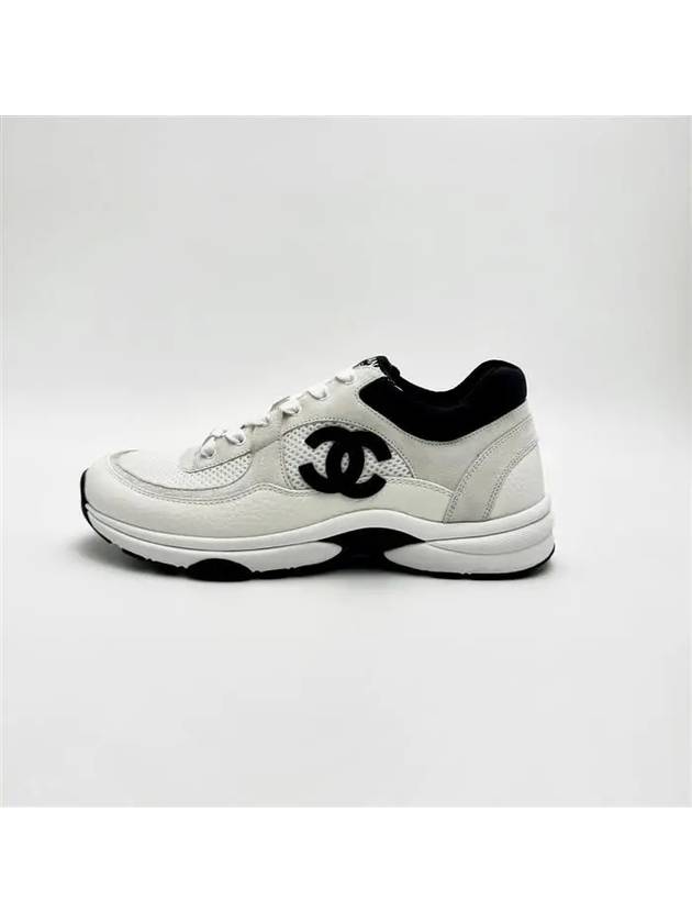 CC Logo Suede Tennis Low Top Sneakers Black - CHANEL - BALAAN 3