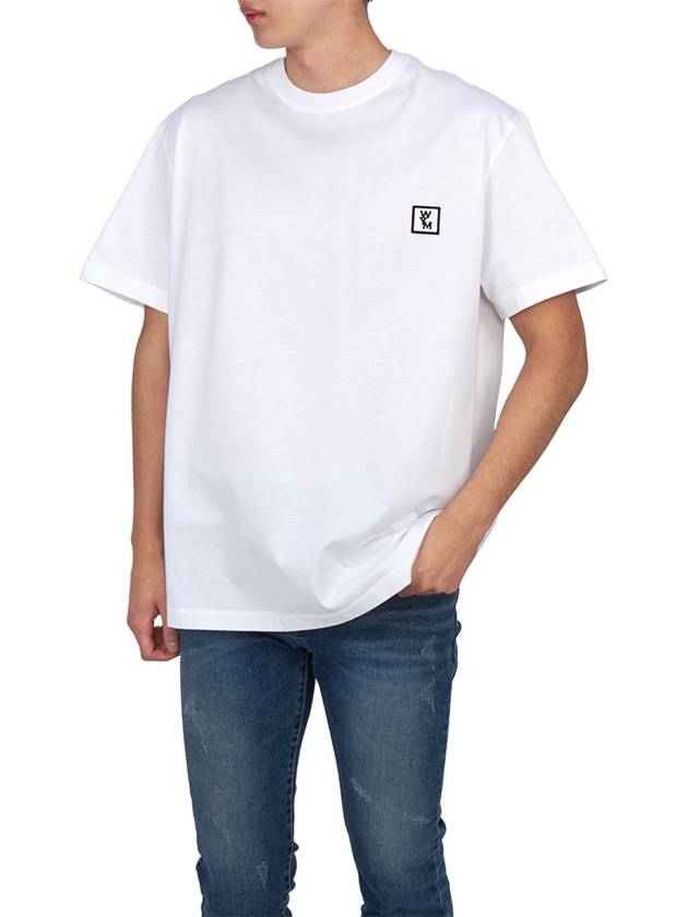 Men's Back Logo Cotton Short Sleeve T-Shirt White - WOOYOUNGMI - BALAAN 5