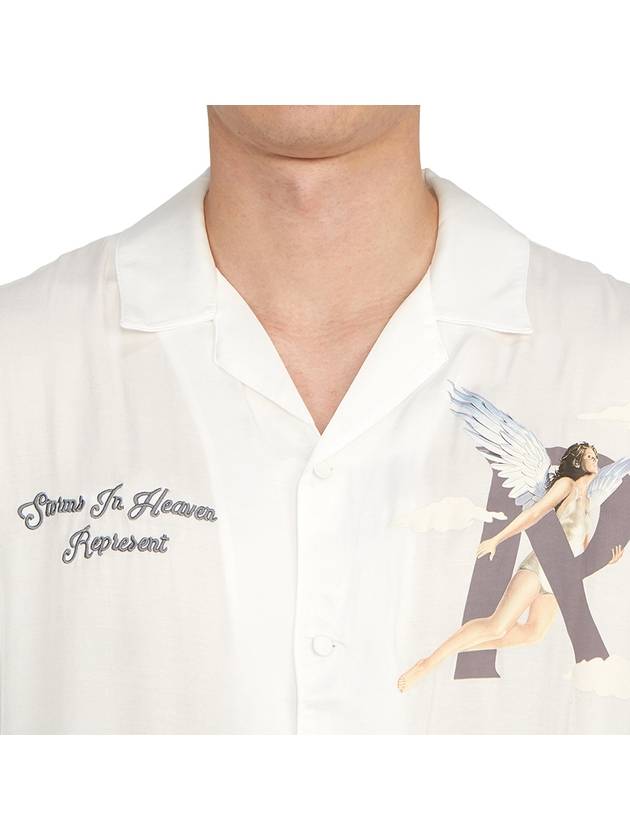 Men's Storms In Heaven Short Sleeve Shirt White - REPRESENT - BALAAN 9