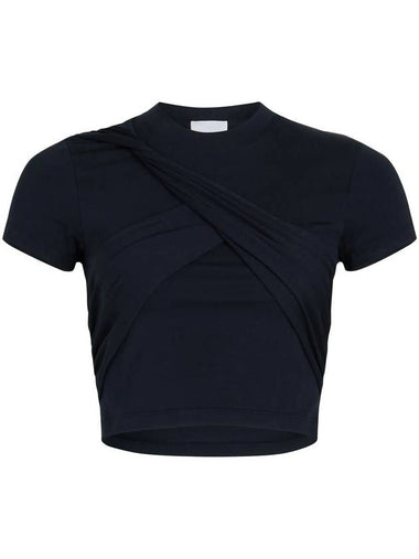 Patou Draped Cropped Organic Cotton T-Shirt - PATOU - BALAAN 1