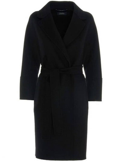 Women's Arona Belt Virgin Wool Single Coat Black - S MAX MARA - BALAAN 2