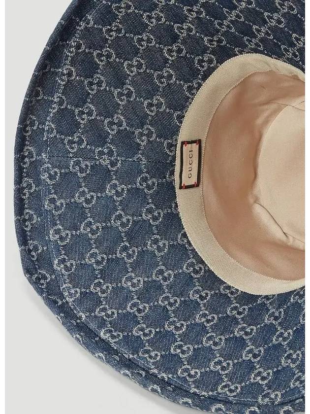 Washed Wide Denim Bucket Hat Blue - GUCCI - BALAAN 5