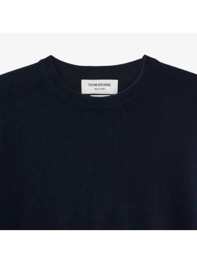 Diagonal Classic Cashmere Knit Top Navy - THOM BROWNE - BALAAN 4