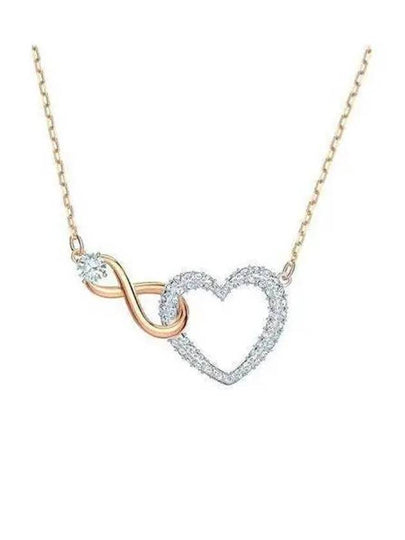 Hyperbola Infinity Heart Pendant Necklace Rose Gold - SWAROVSKI - BALAAN 2