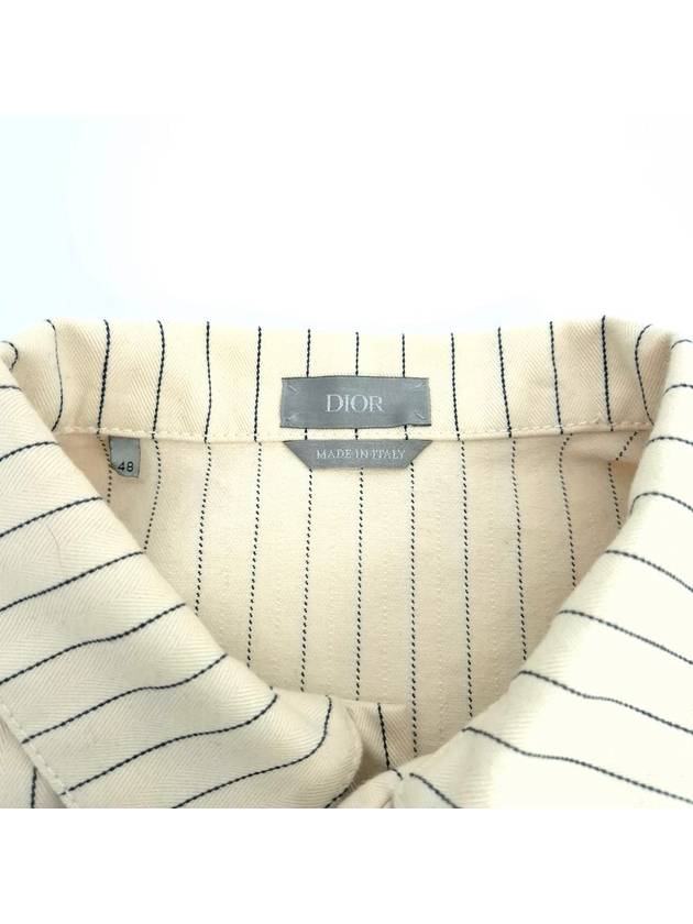 striped long sleeve shirt jacket - DIOR - BALAAN 9