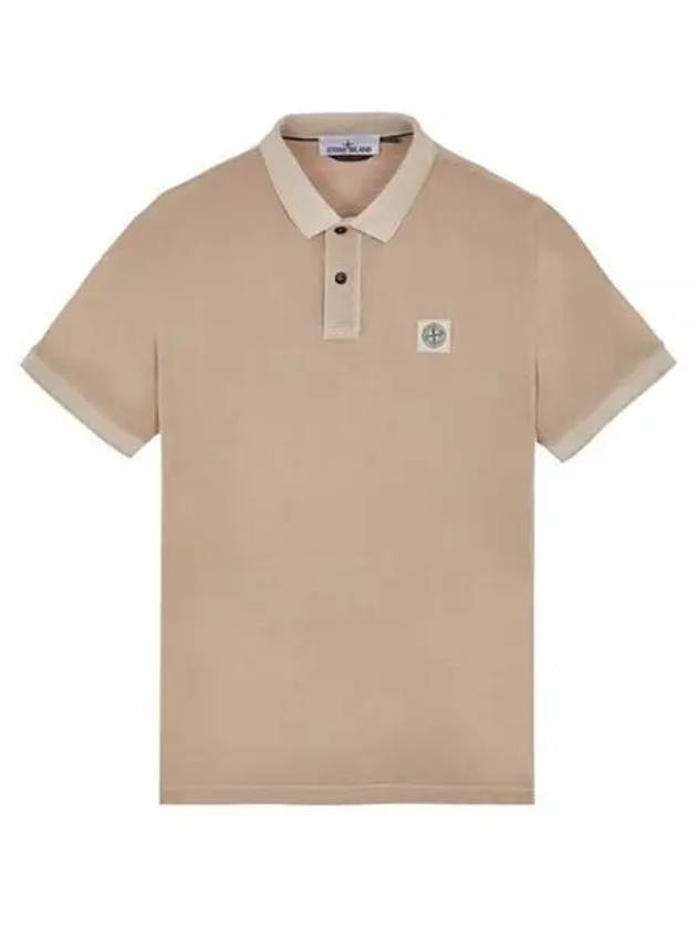 Men's Logo Patch Short Sleeve Polo Shirt Dove Grey - STONE ISLAND - BALAAN 2