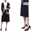 Double Face Merino 4 Bar A Line Skirt Navy - THOM BROWNE - BALAAN 3